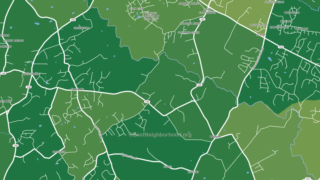 21013, MD block-group voter-turnout map
