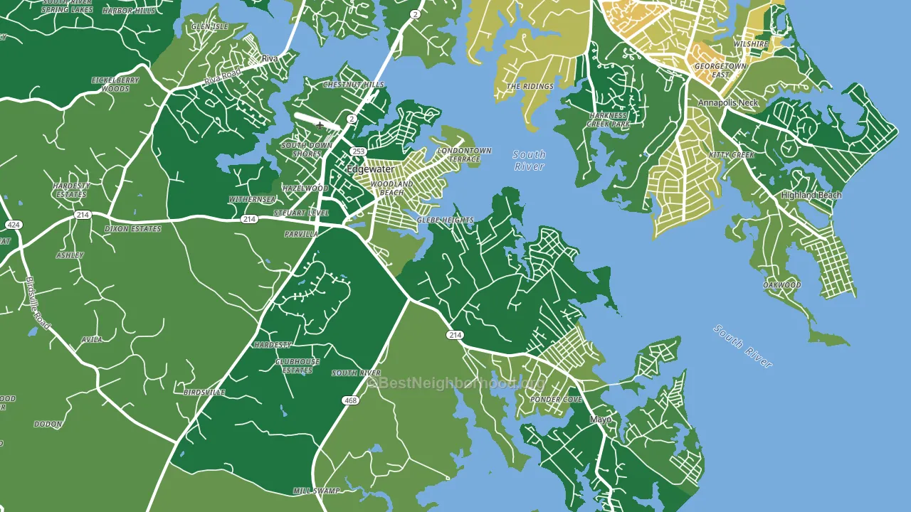 21037, MD block-group voter-turnout map