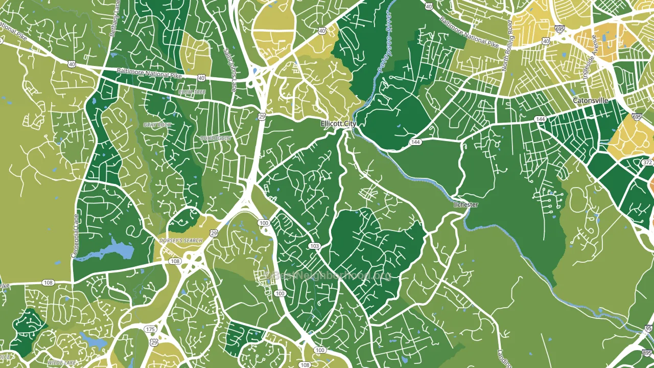21043, MD block-group voter-turnout map