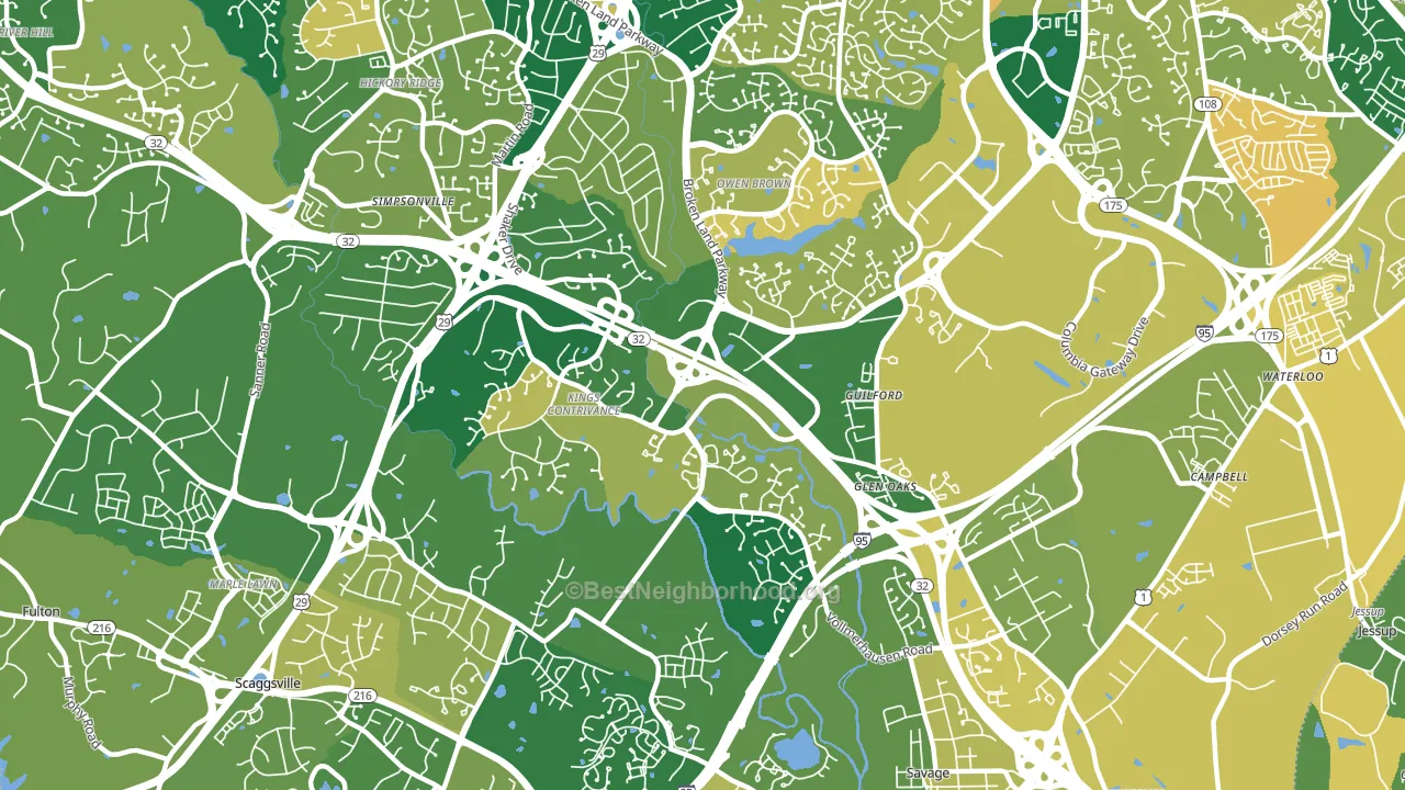 21046, MD block-group voter-turnout map