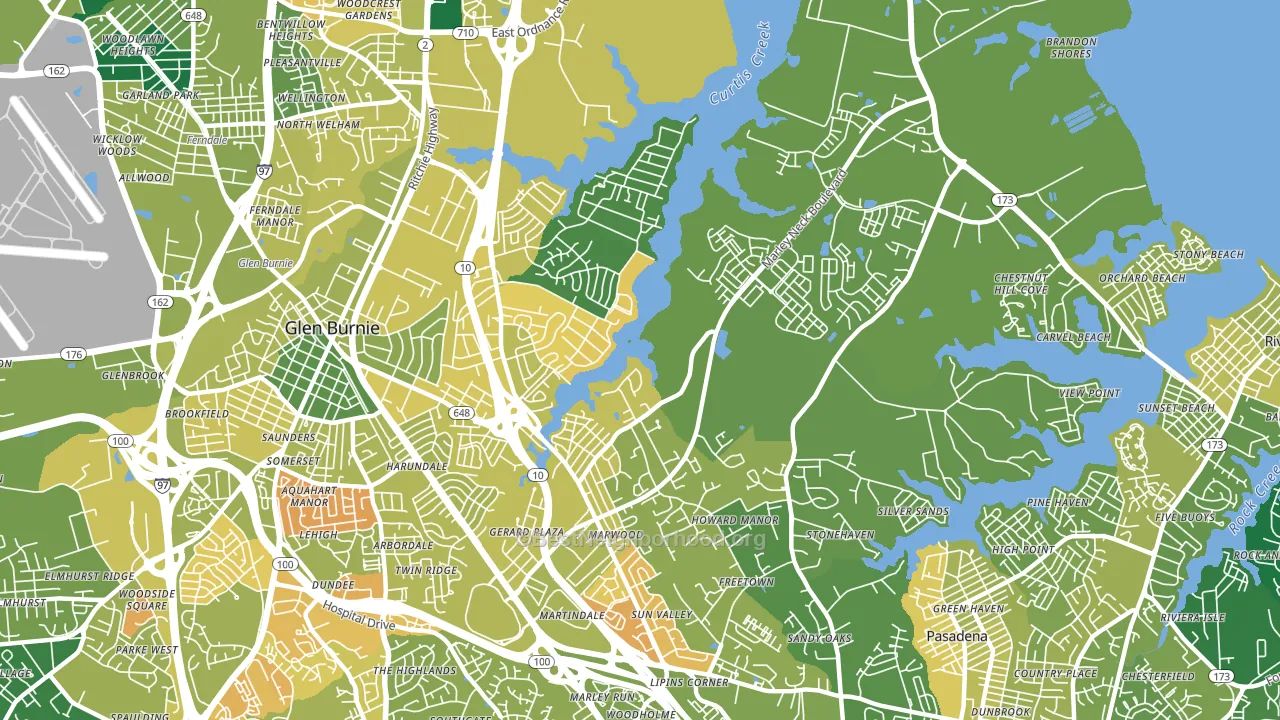 21060, MD block-group voter-turnout map