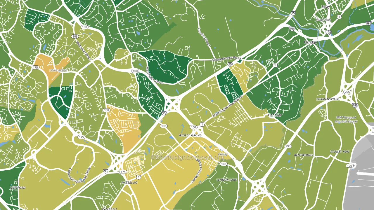 21075, MD block-group voter-turnout map