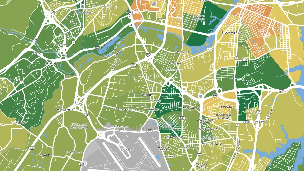 21090, MD block-group voter-turnout map