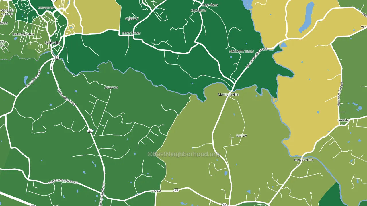 21104, MD block-group voter-turnout map