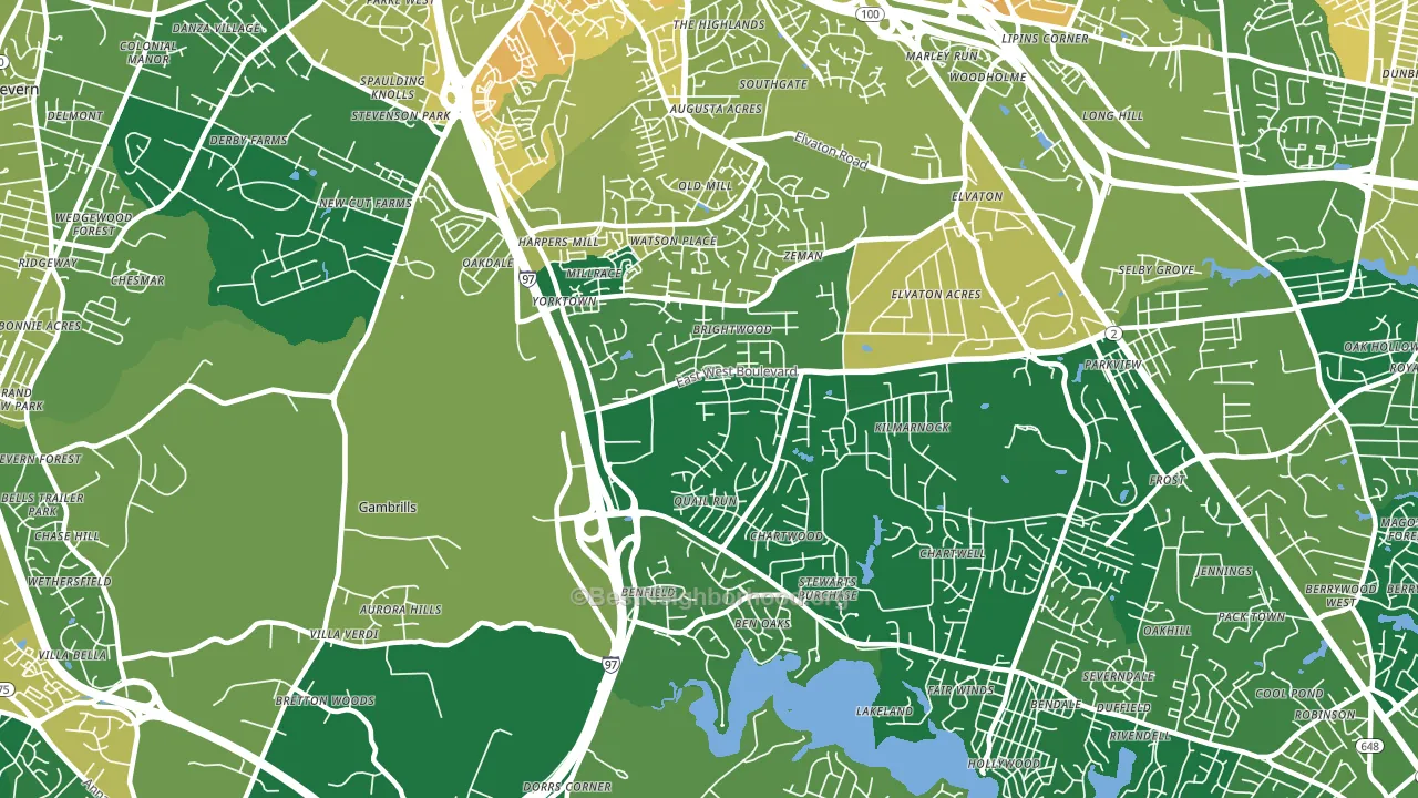 21108, MD block-group voter-turnout map