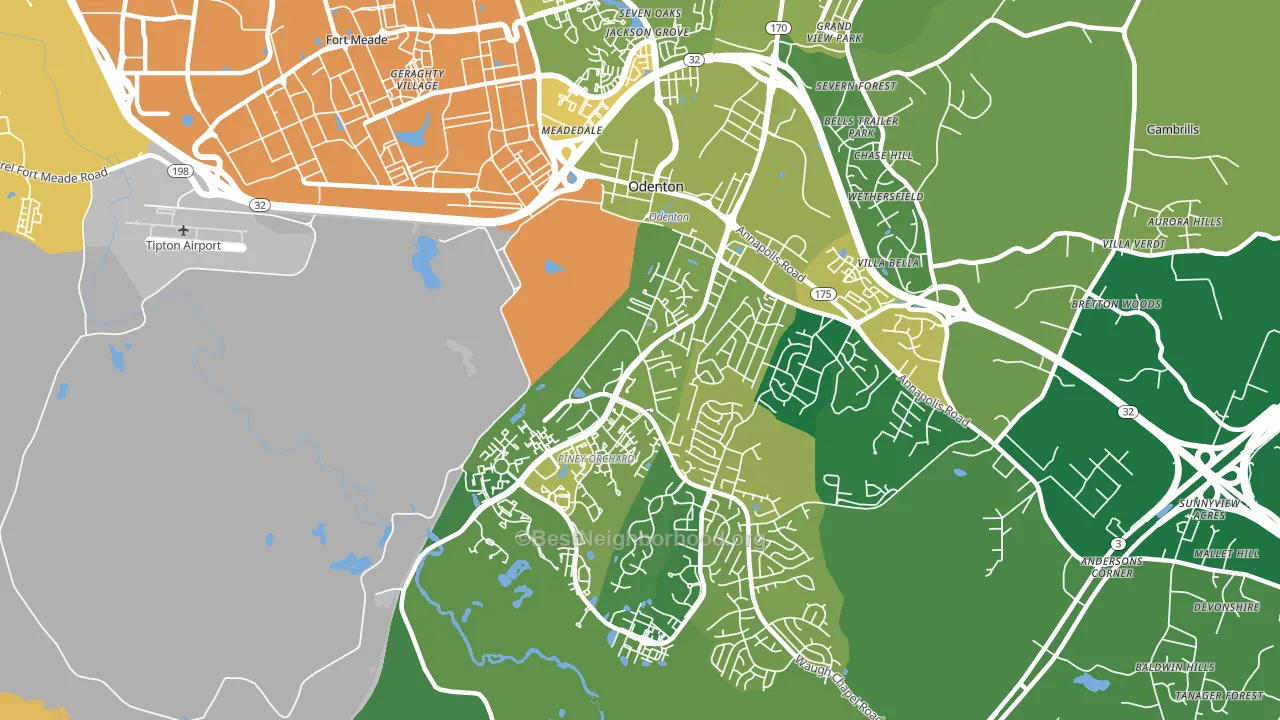 21113, MD block-group voter-turnout map