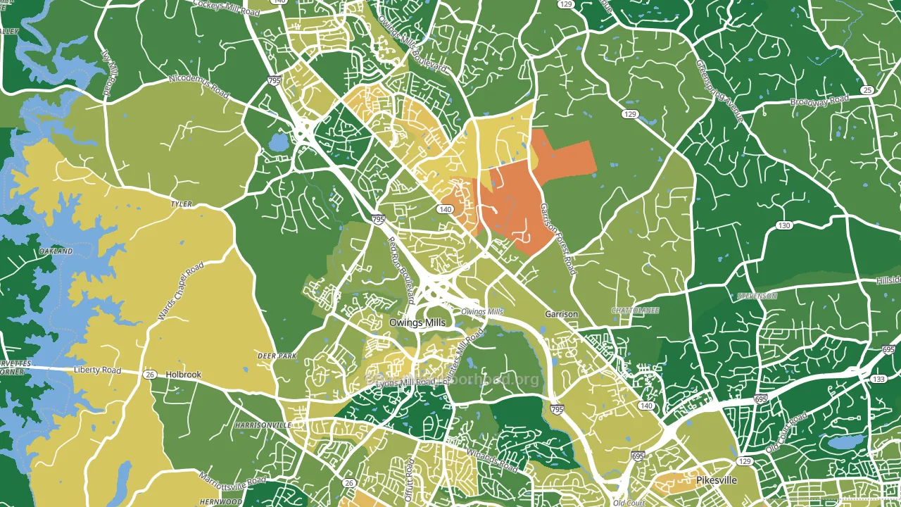 21117, MD block-group voter-turnout map