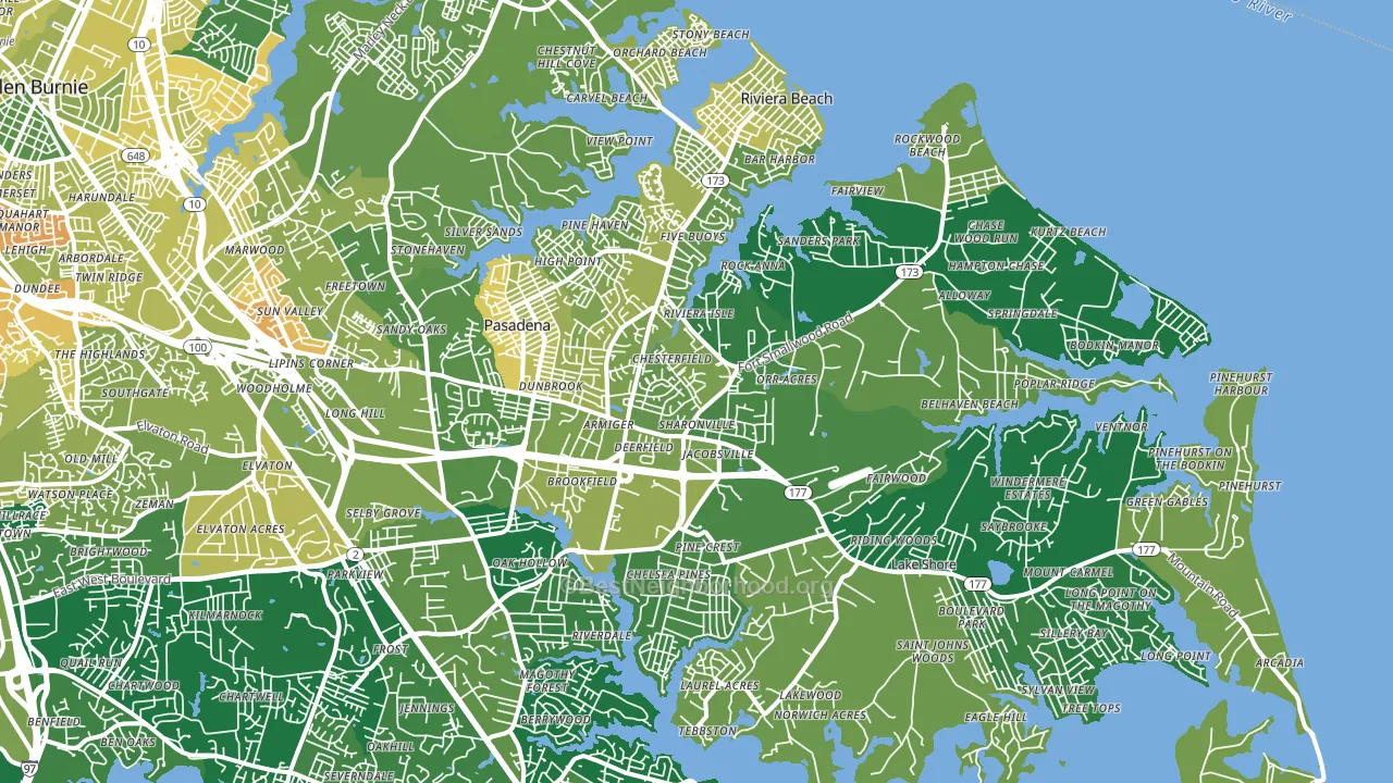 21122, MD block-group voter-turnout map