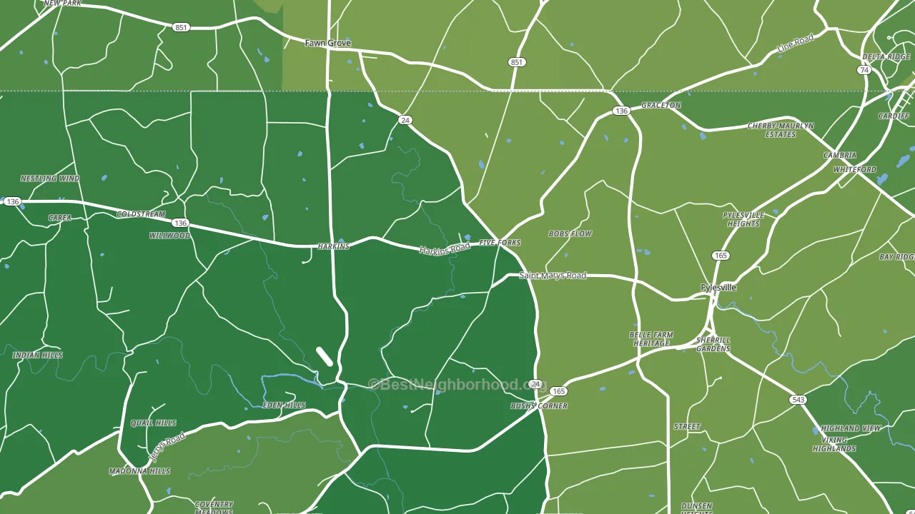 21132, MD block-group voter-turnout map