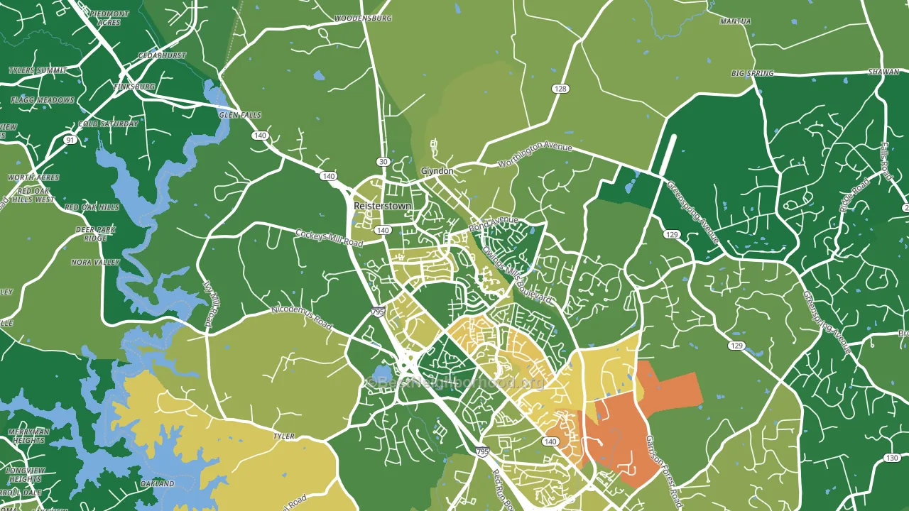 21136, MD block-group voter-turnout map