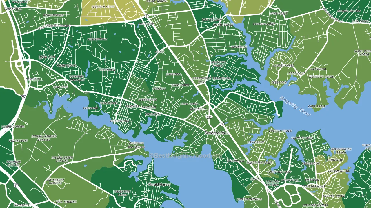 21146, MD block-group voter-turnout map