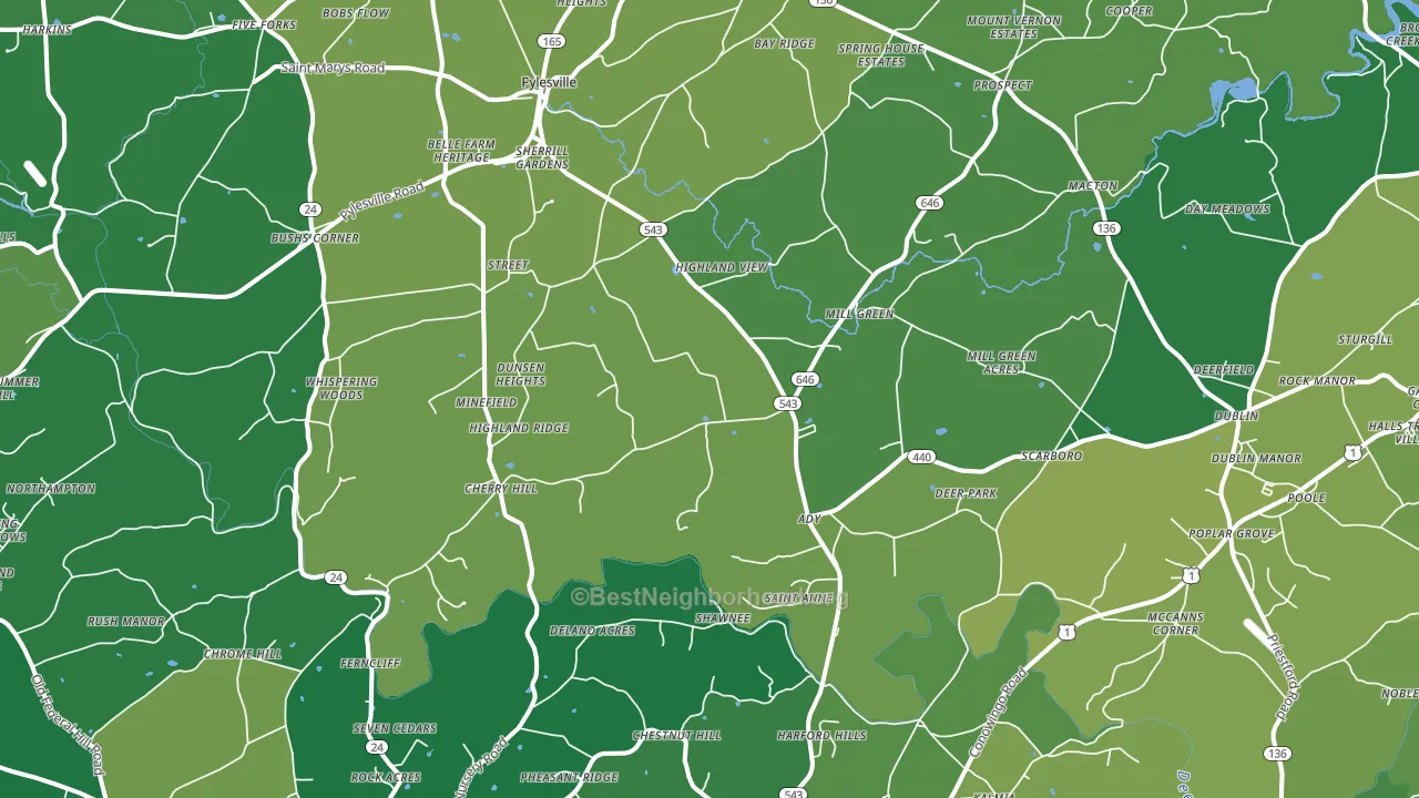 21154, MD block-group voter-turnout map