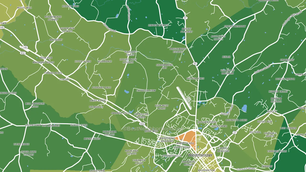 21158, MD block-group voter-turnout map