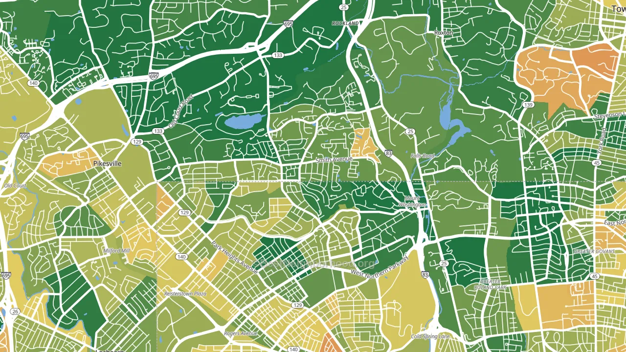 21209, MD block-group voter-turnout map