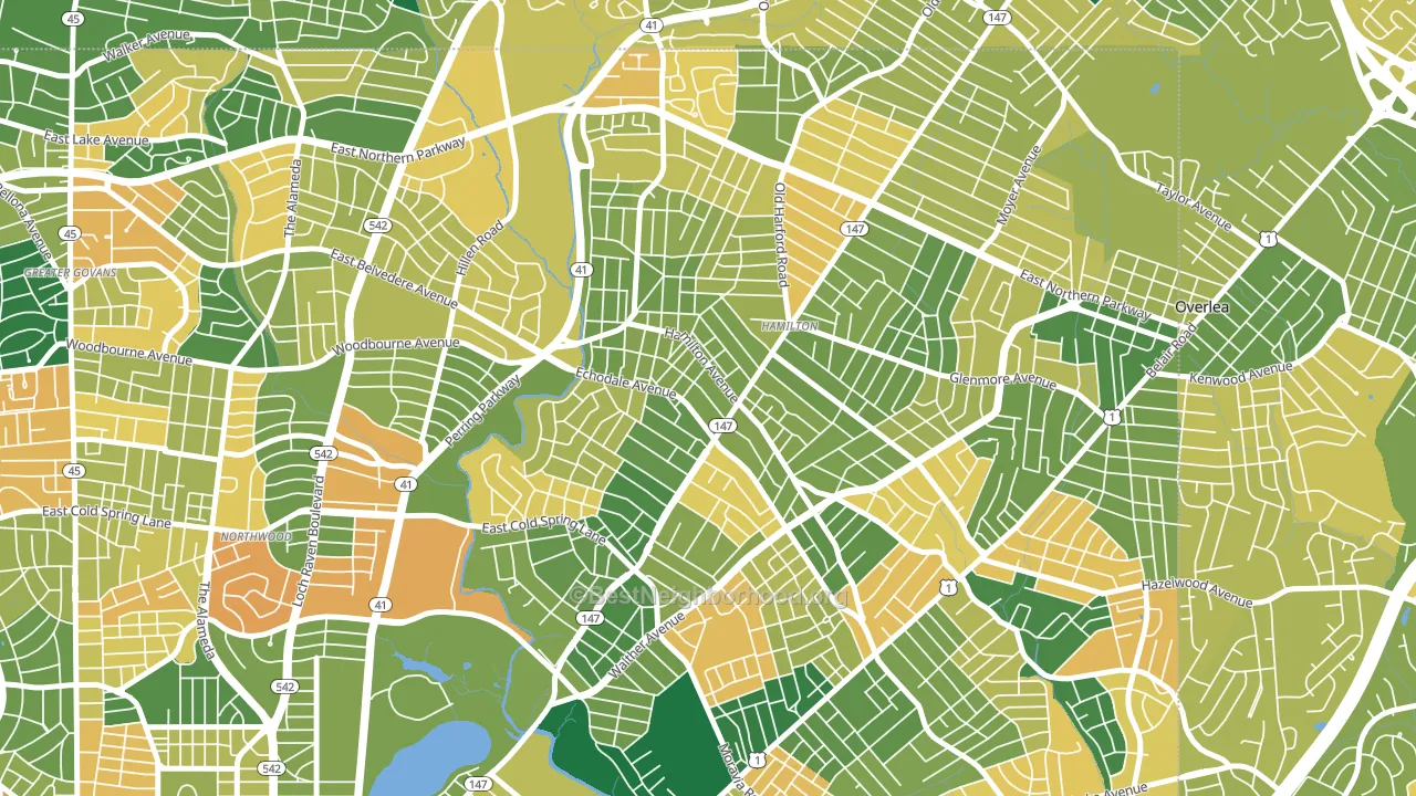 21214, MD block-group voter-turnout map
