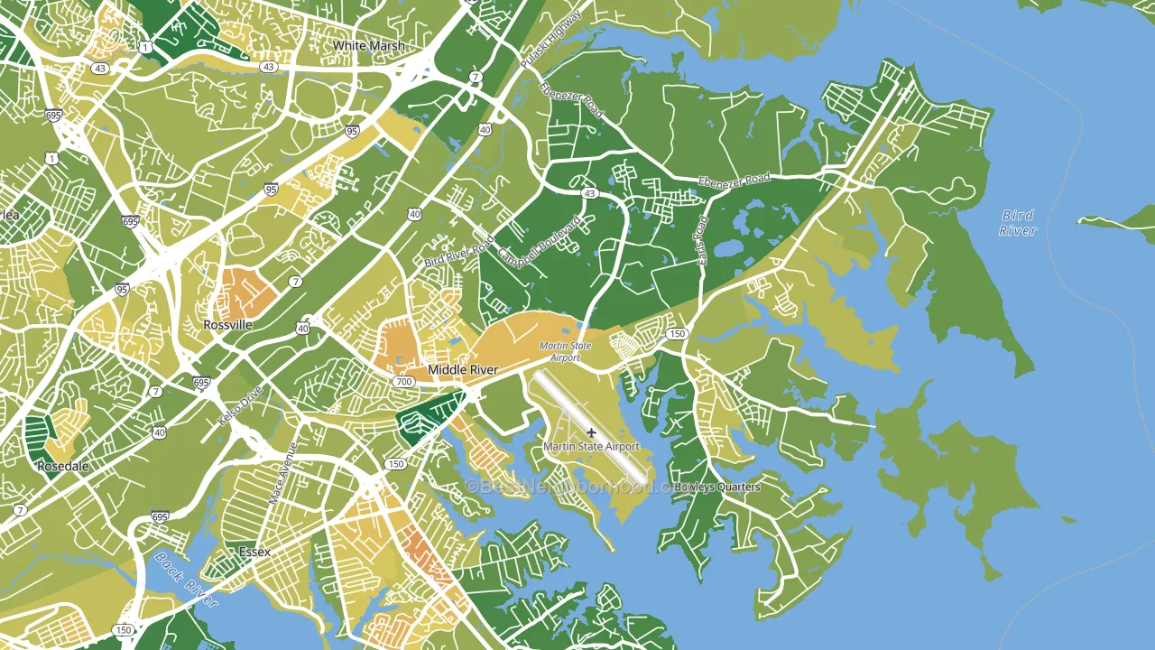 21220, MD block-group voter-turnout map