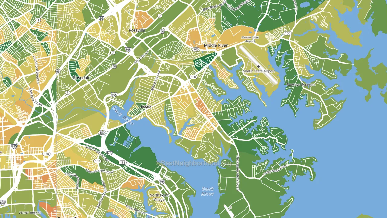 21221, MD block-group voter-turnout map