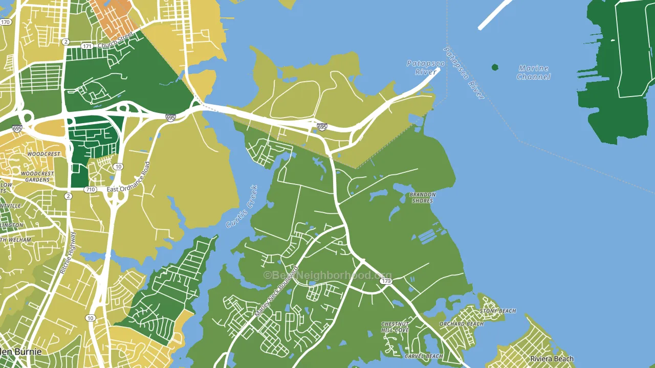 21226, MD block-group voter-turnout map