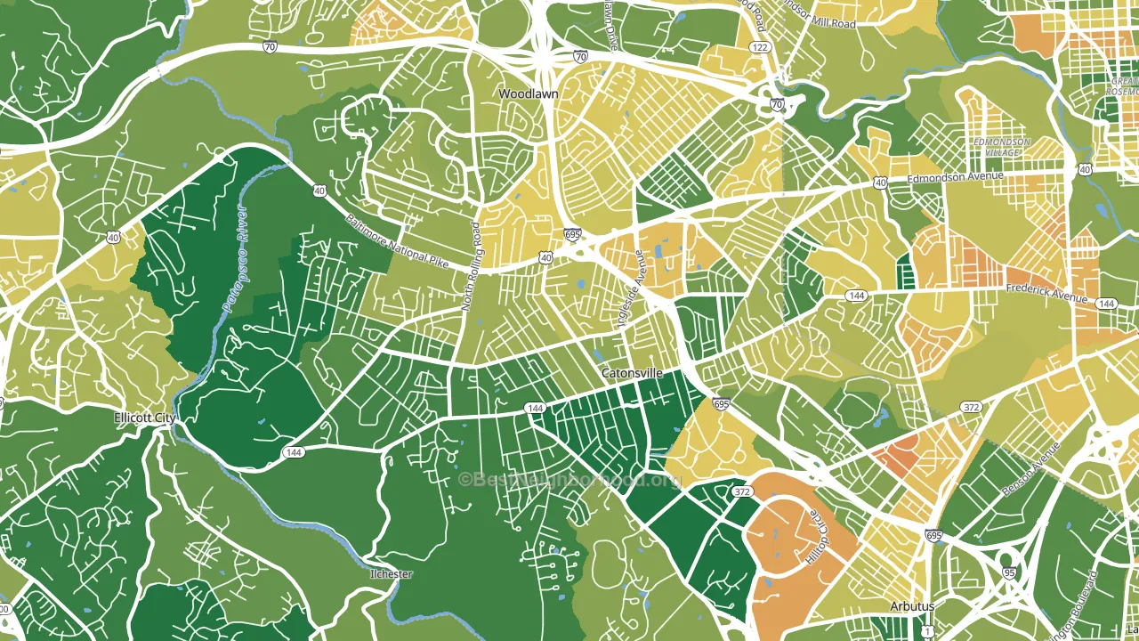 21228, MD block-group voter-turnout map