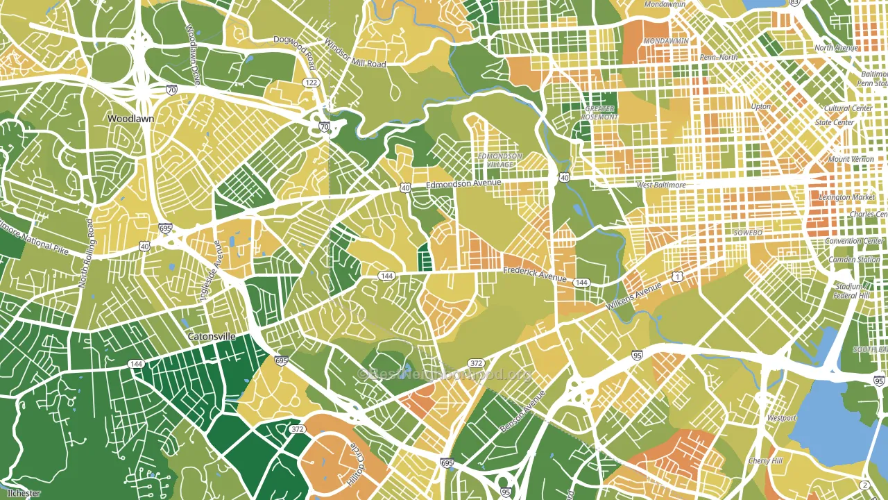 21229, MD block-group voter-turnout map