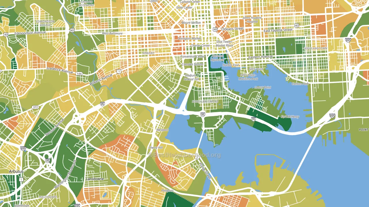 21230, MD block-group voter-turnout map