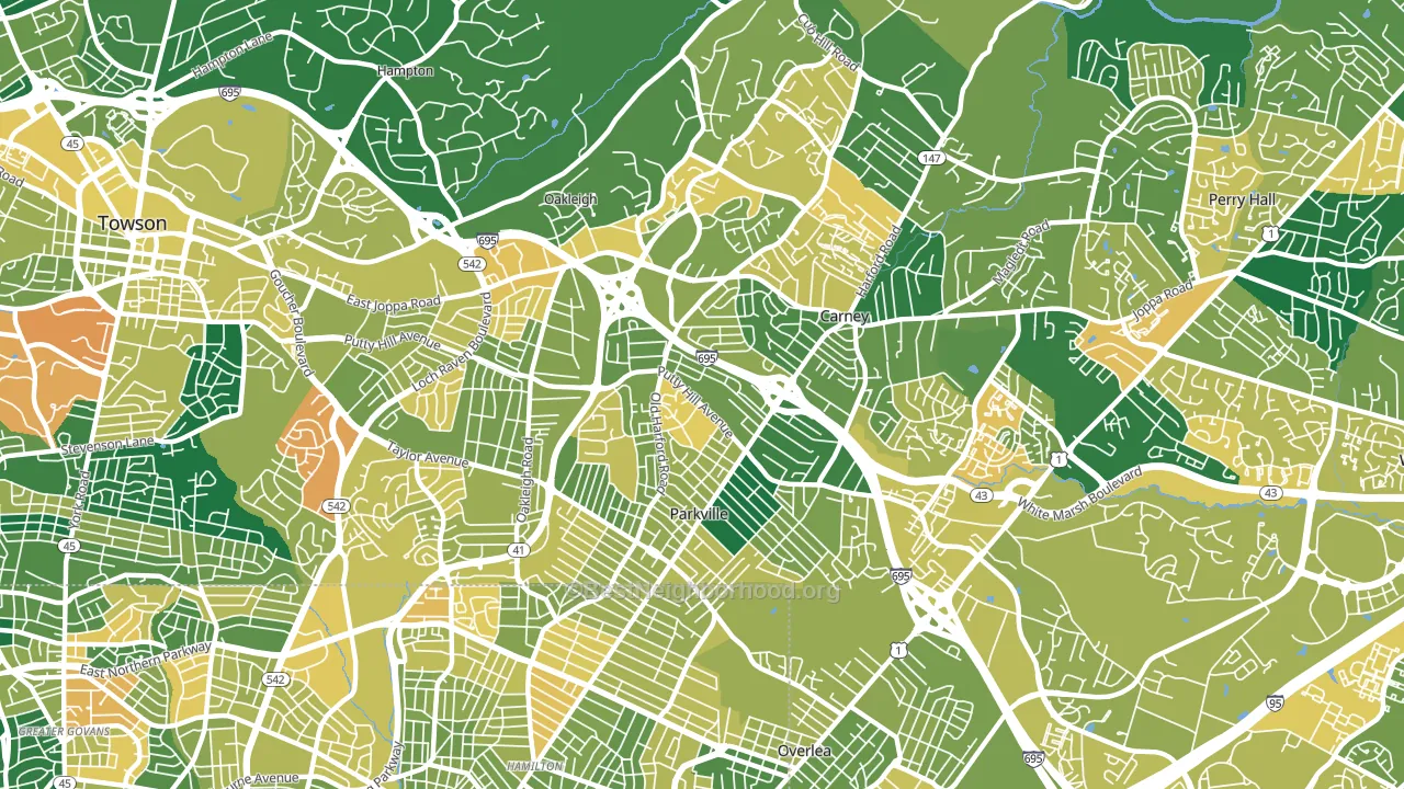 21234, MD block-group voter-turnout map