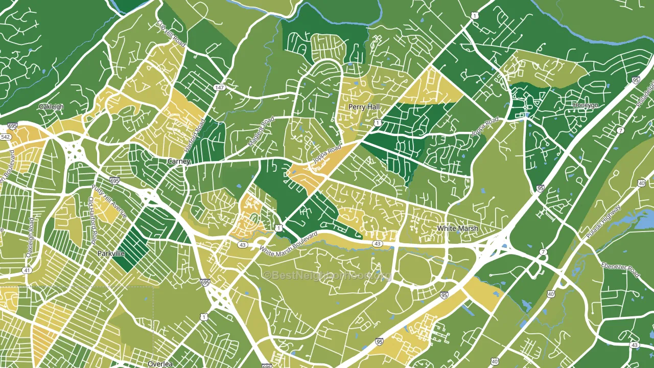 21236, MD block-group voter-turnout map