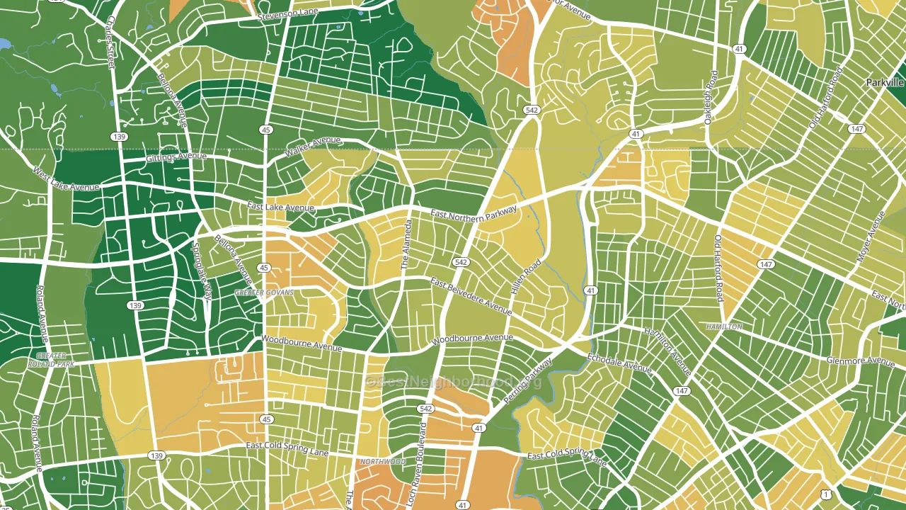 21239, MD block-group voter-turnout map