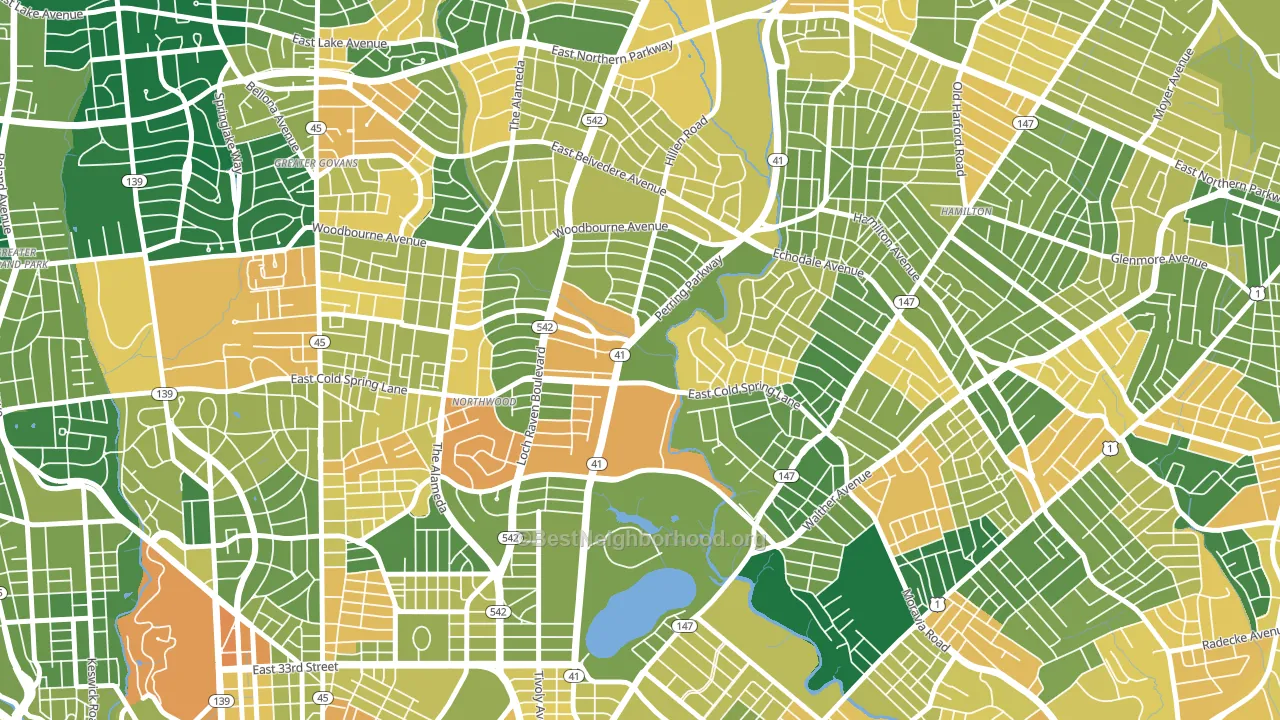21251, MD block-group voter-turnout map