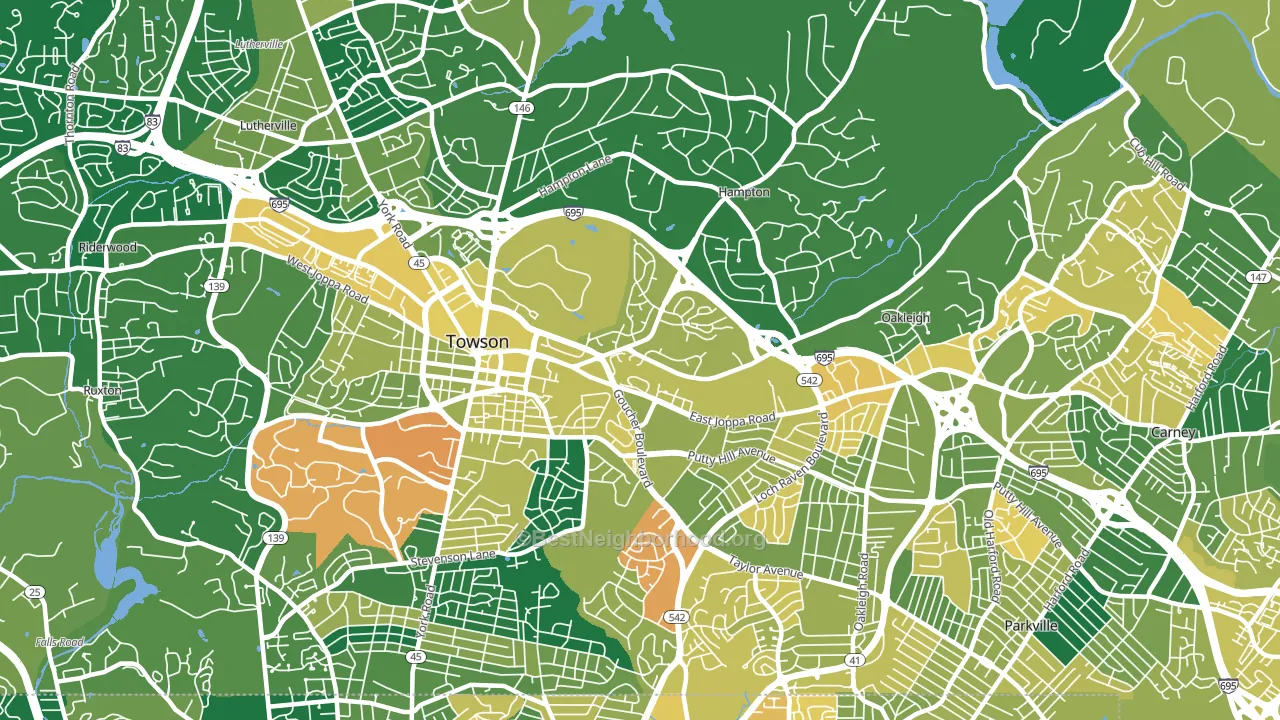 21286, MD block-group voter-turnout map