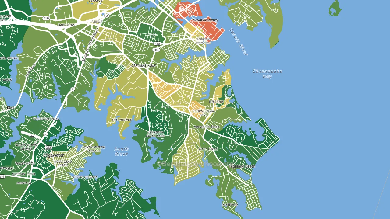 21403, MD block-group voter-turnout map