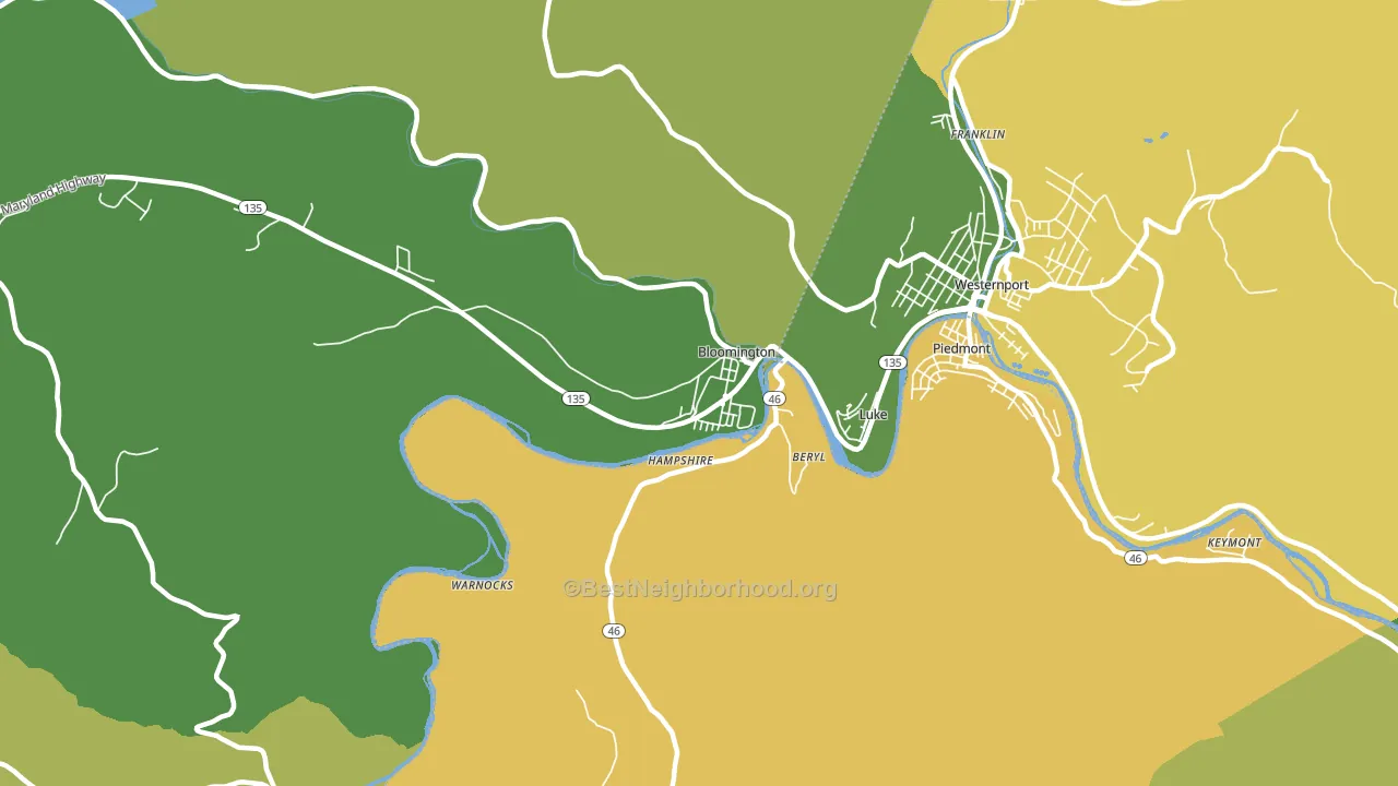 21523, MD block-group voter-turnout map