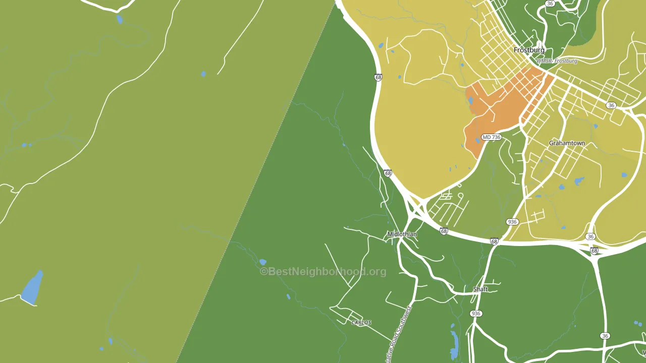 21543, MD block-group voter-turnout map