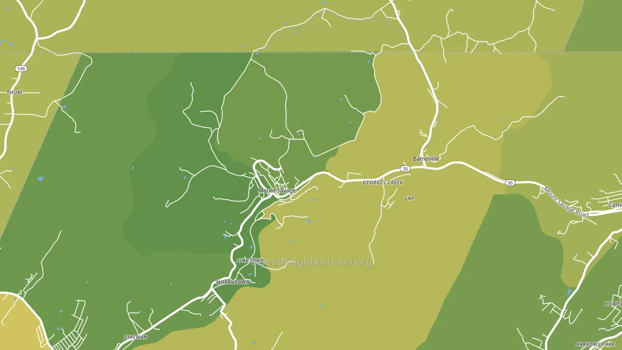 21545, MD block-group voter-turnout map