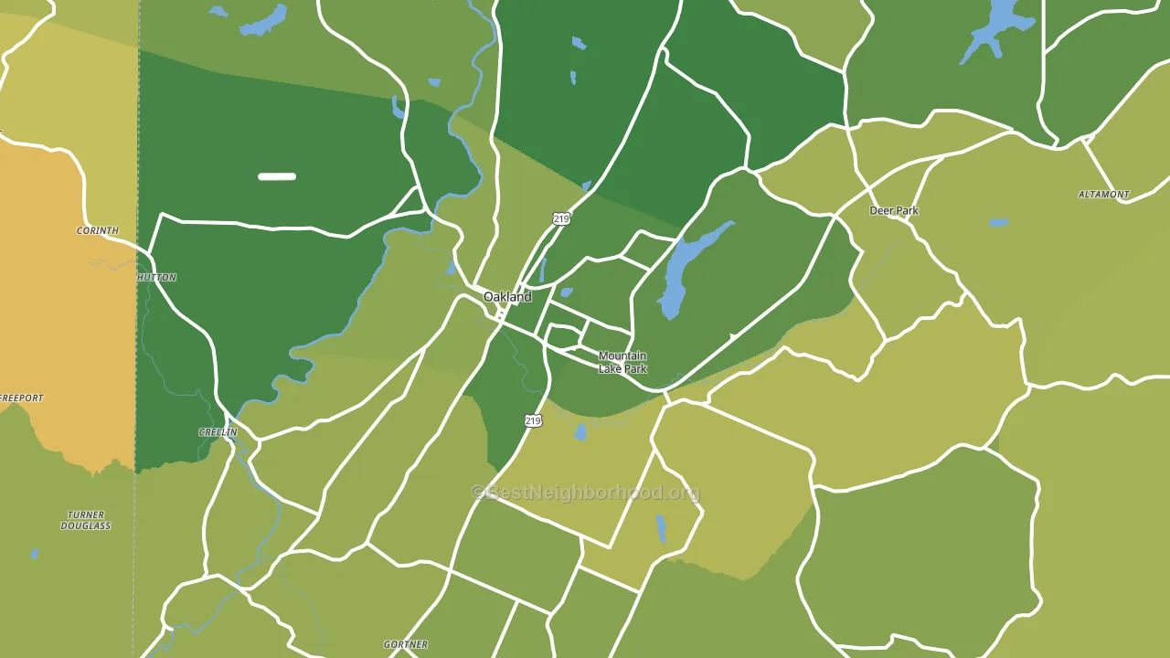 21550, MD block-group voter-turnout map