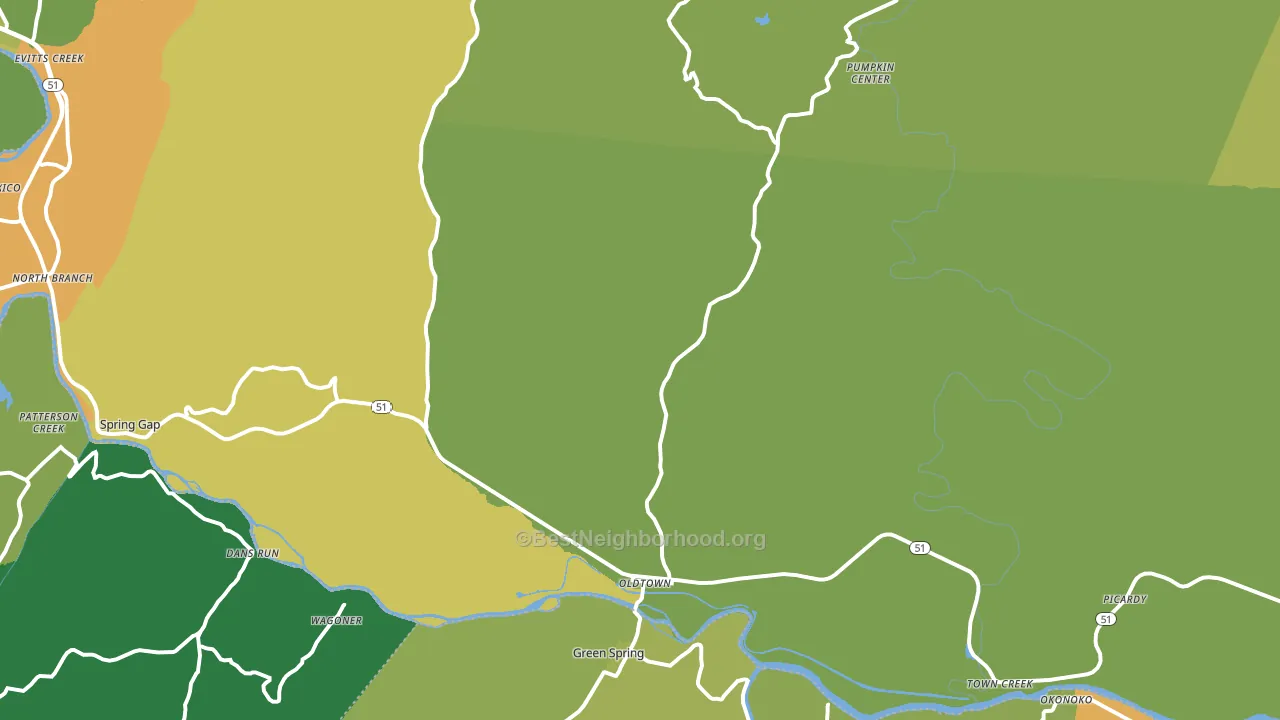 21555, MD block-group voter-turnout map