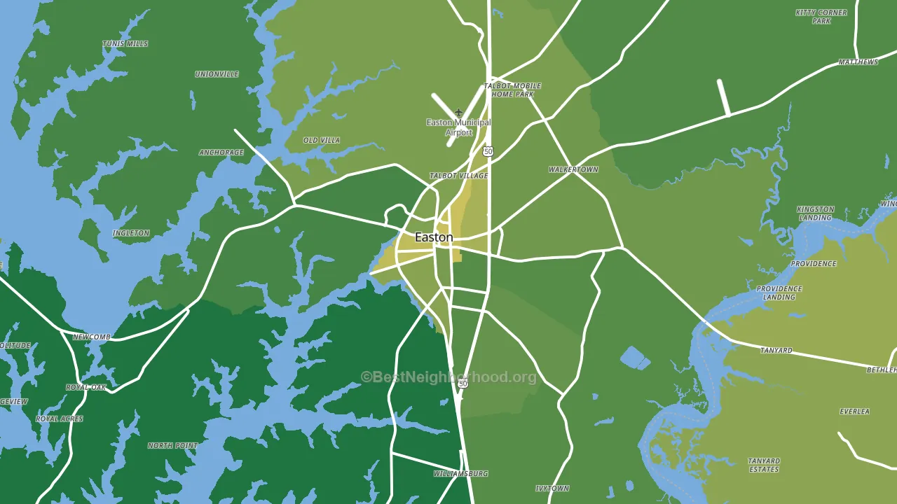 21601, MD block-group voter-turnout map