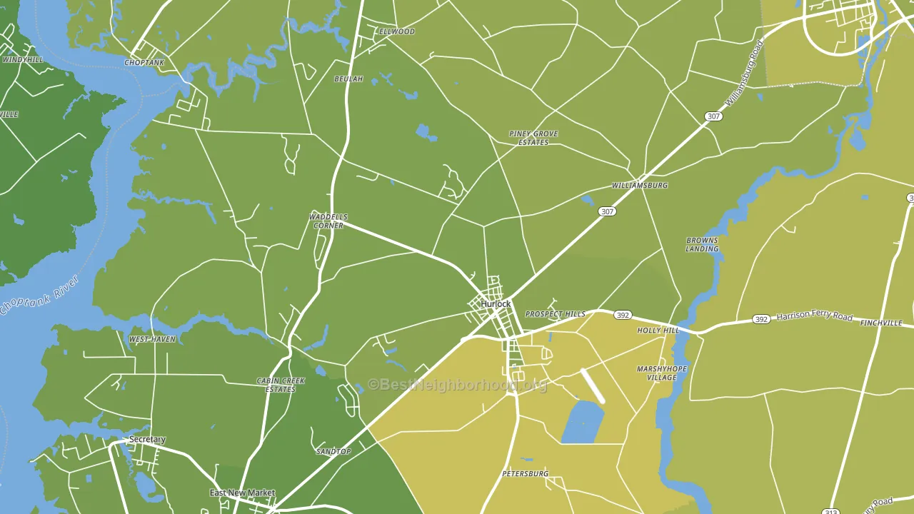 21643, MD block-group voter-turnout map