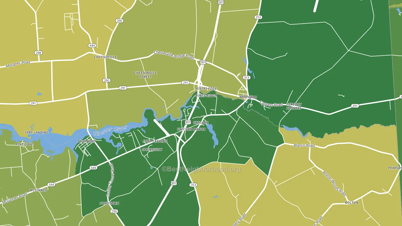 21651, MD block-group voter-turnout map