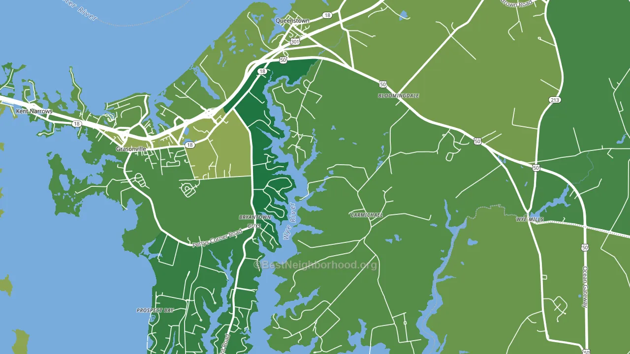 21658, MD block-group voter-turnout map