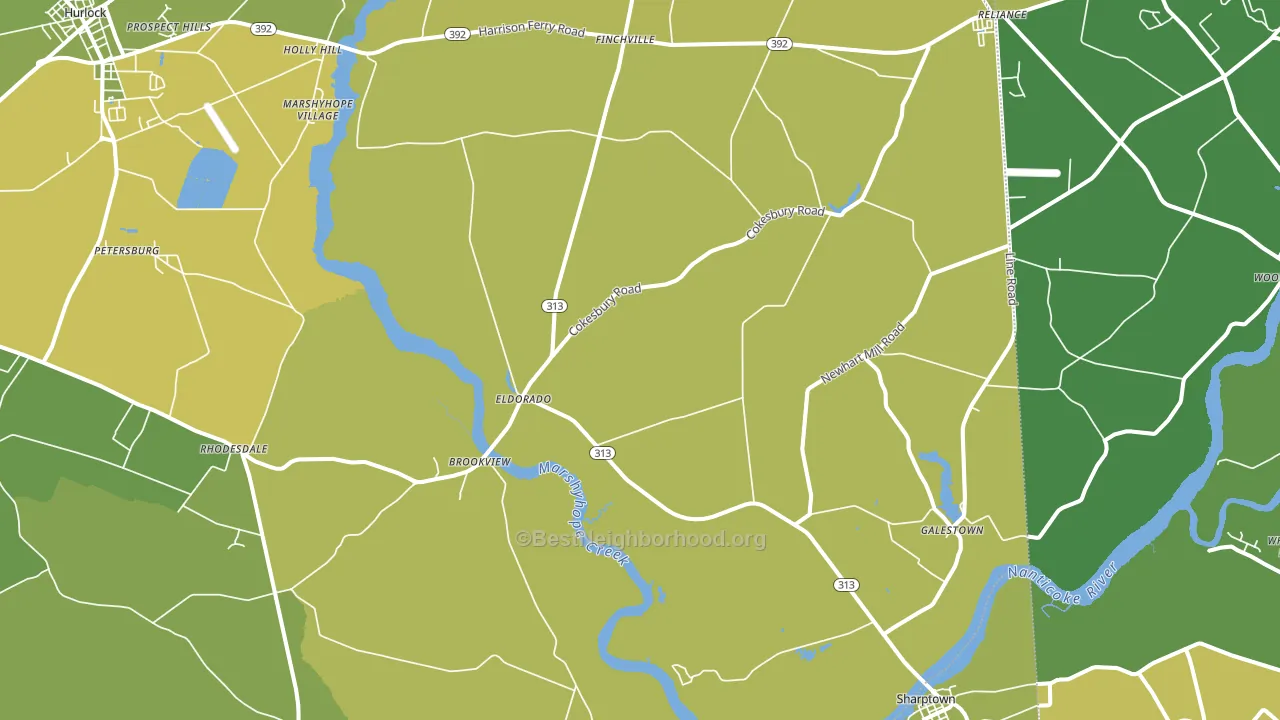 21659, MD block-group voter-turnout map