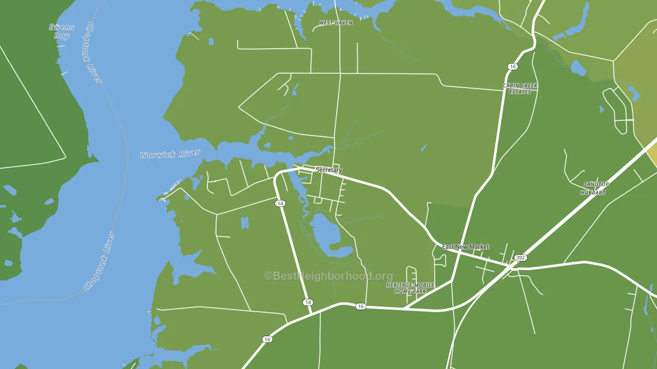 21664, MD block-group voter-turnout map