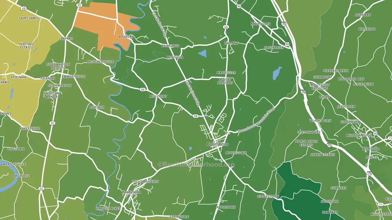 21713, MD block-group voter-turnout map