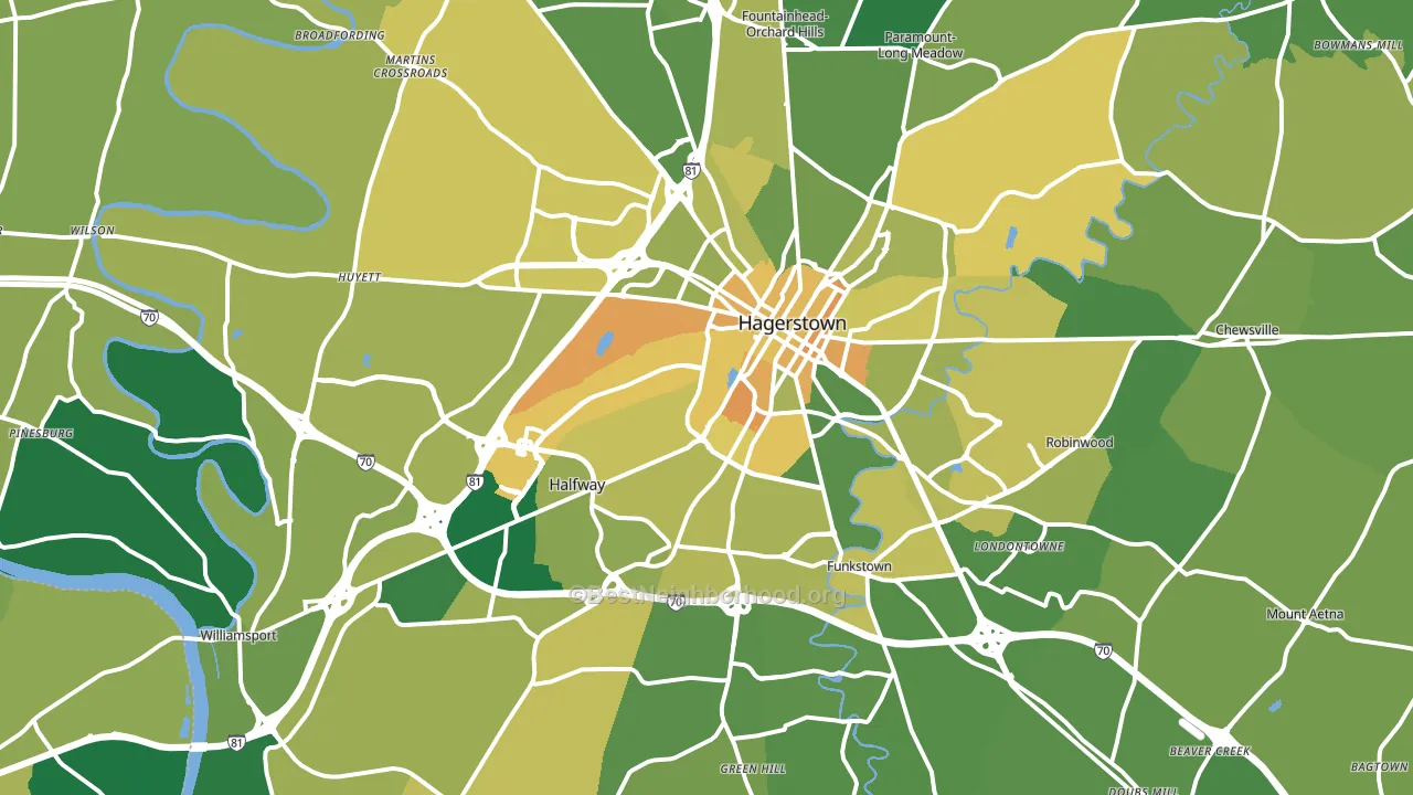 21740, MD block-group voter-turnout map