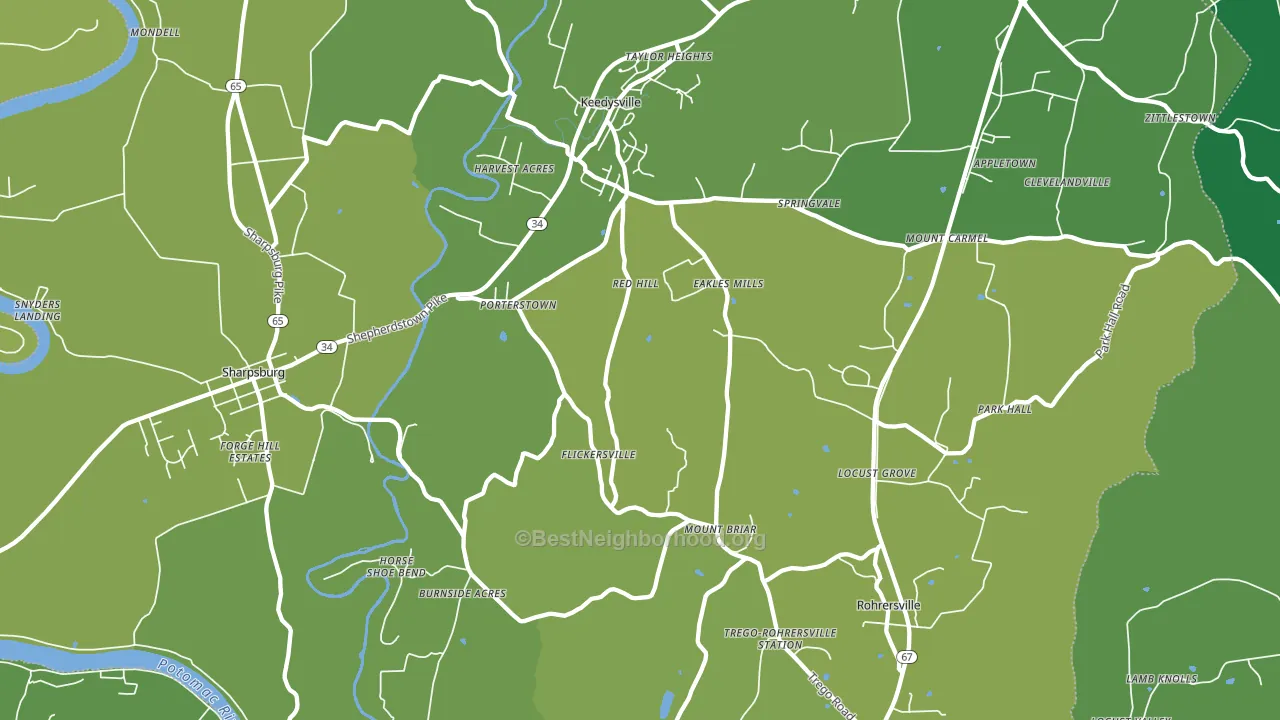 21756, MD block-group voter-turnout map