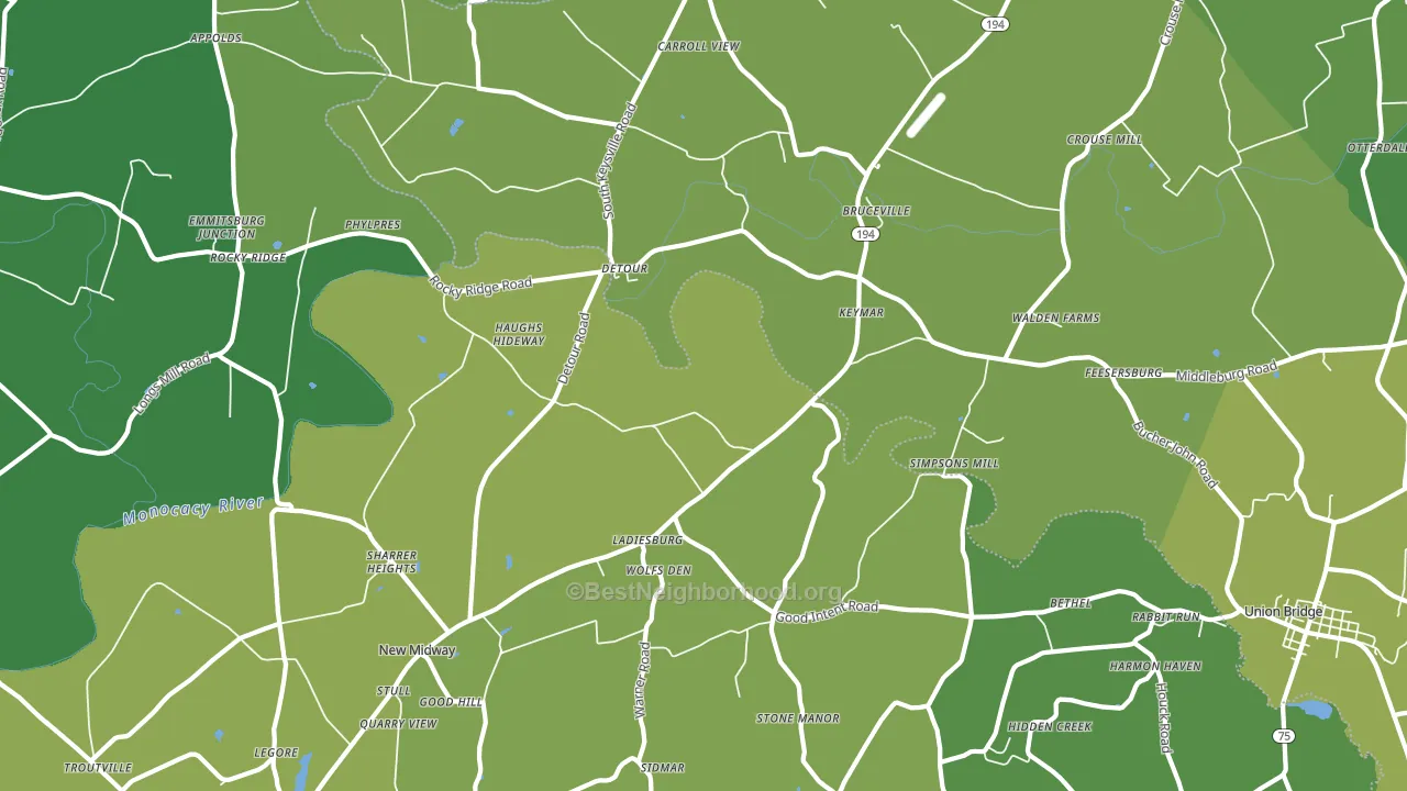 21757, MD block-group voter-turnout map