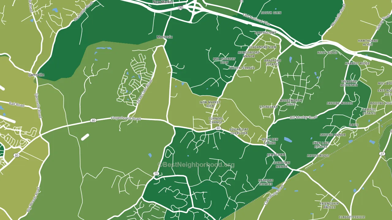 21770, MD block-group voter-turnout map