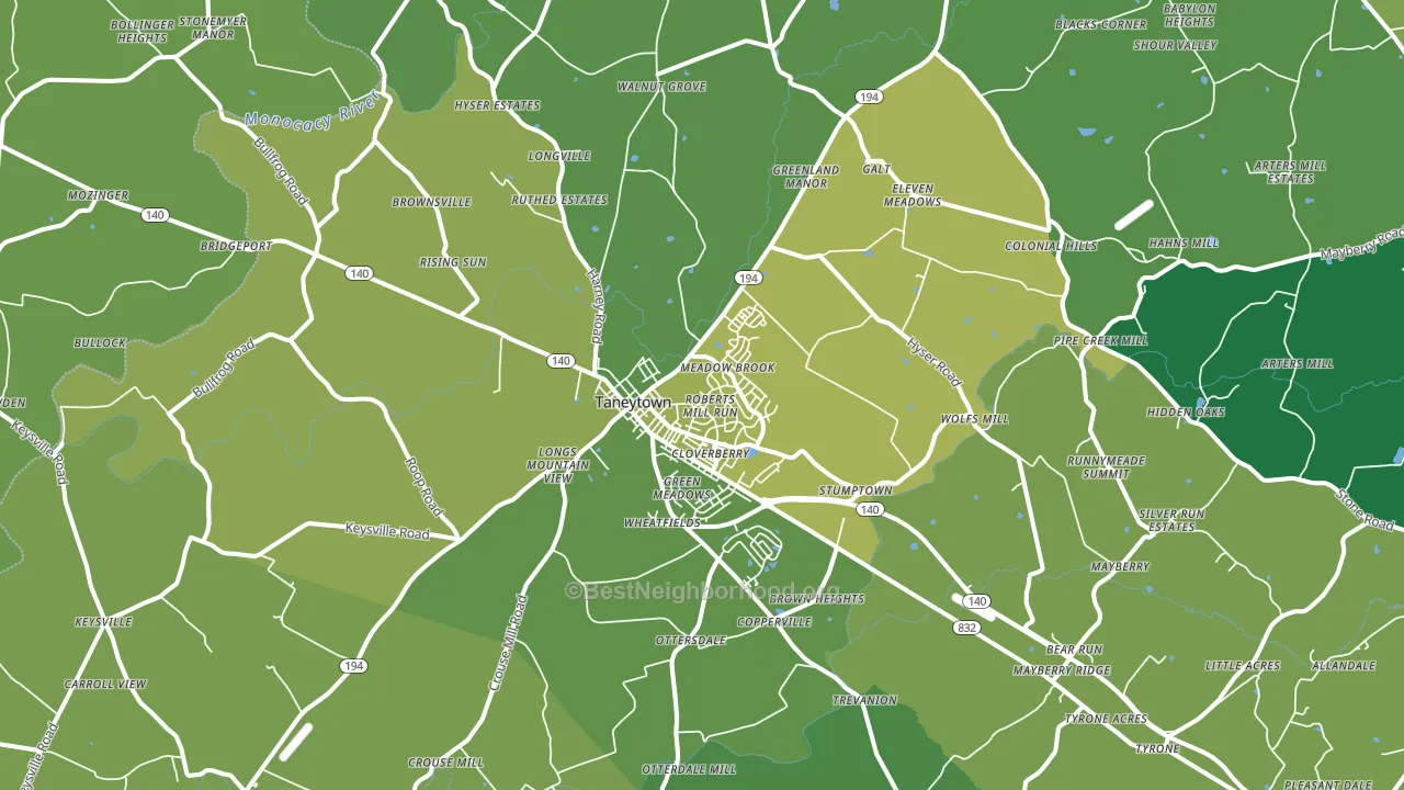 21787, MD block-group voter-turnout map