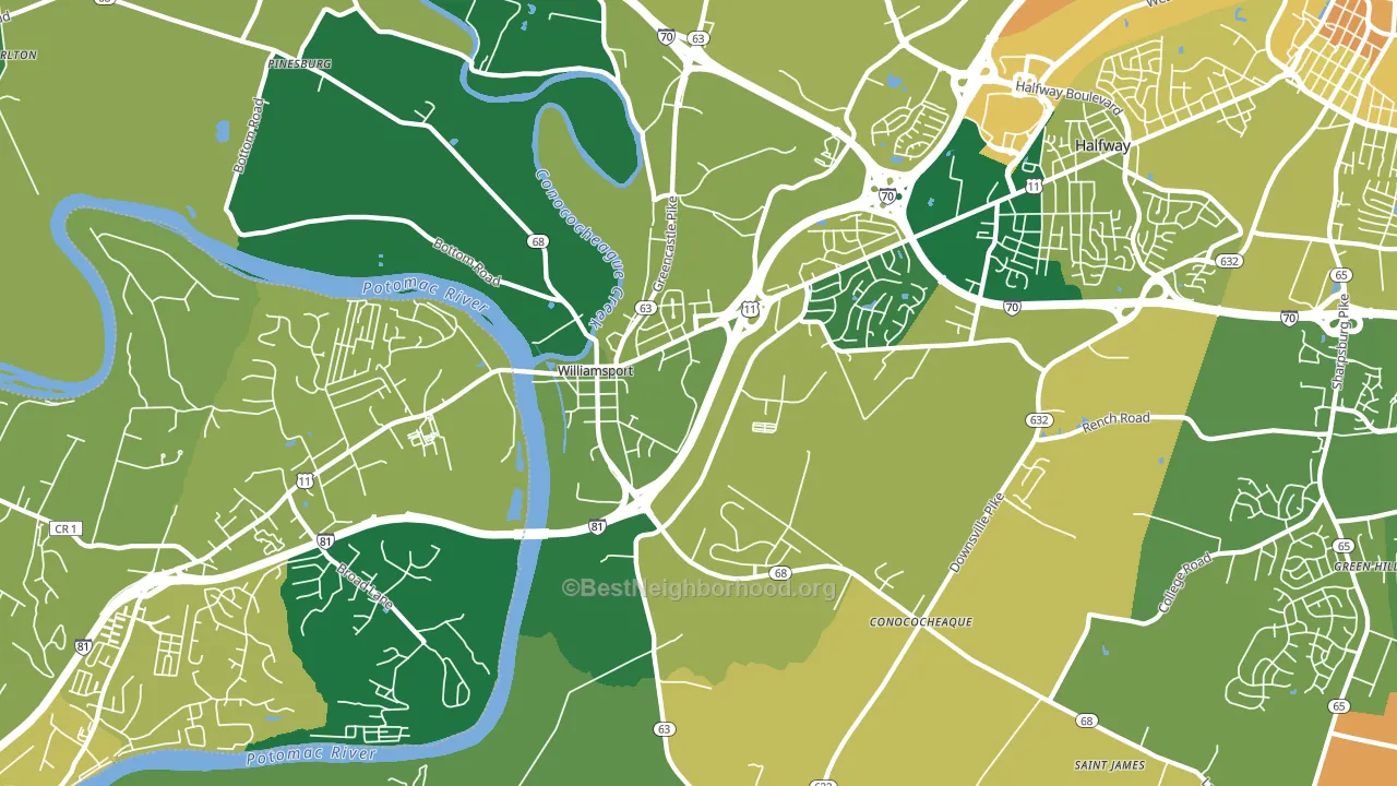 21795, MD block-group voter-turnout map