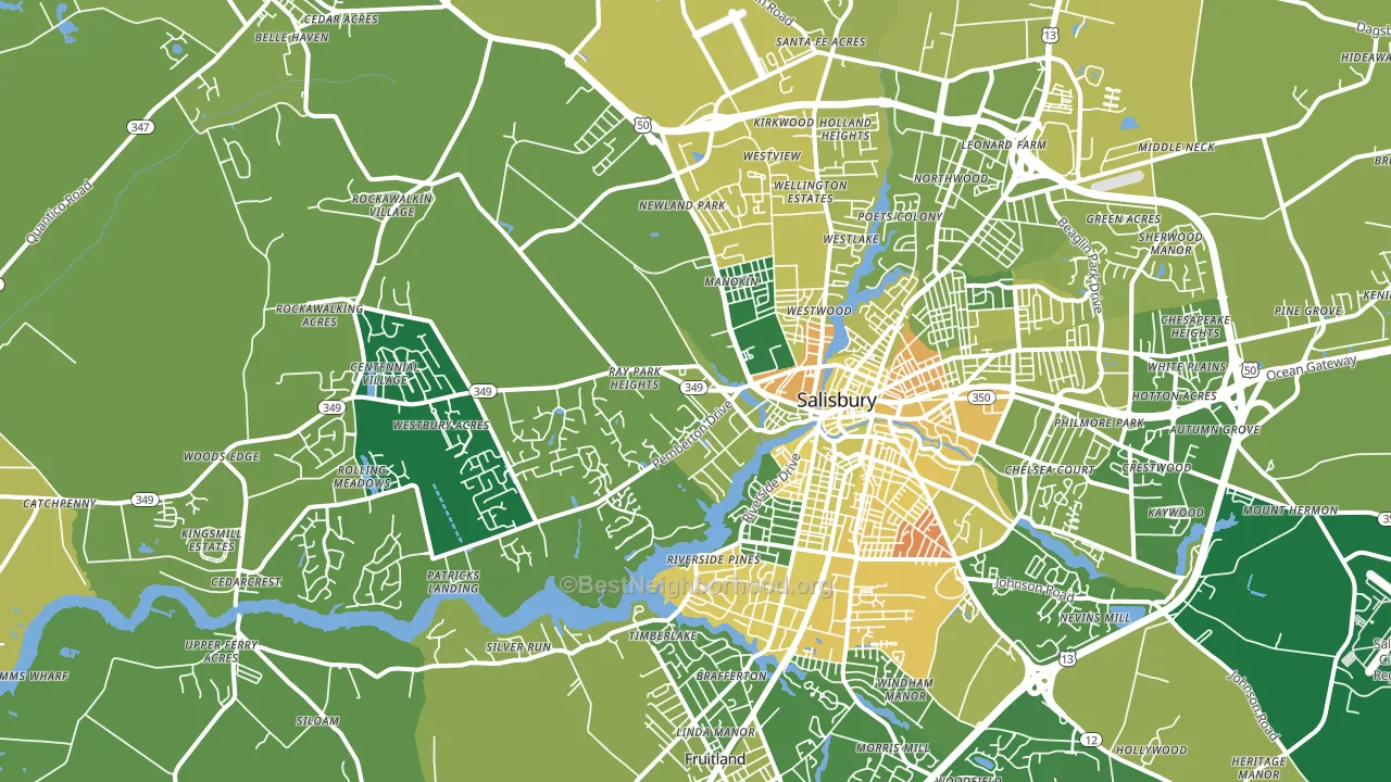 21801, MD block-group voter-turnout map